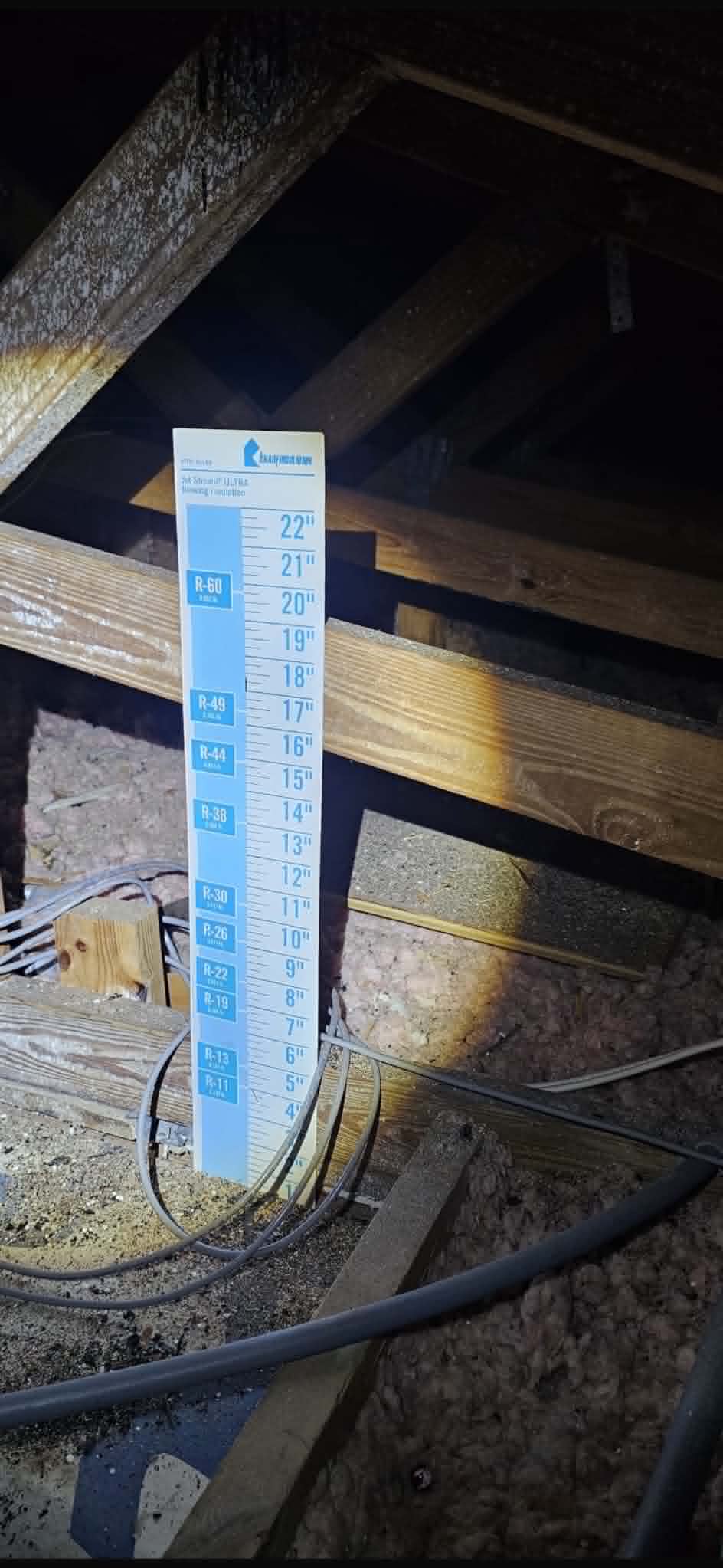 Attic ductwork before blown-in insulation installation in Florida