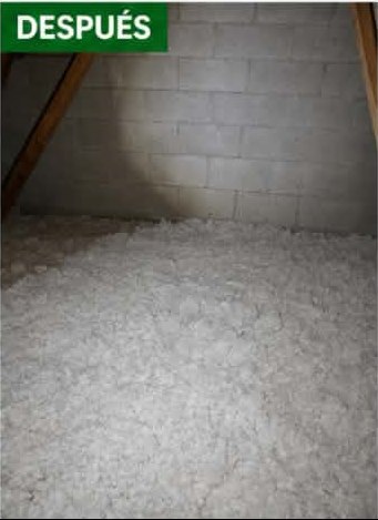 Attic floor covered with energy-efficient blown-in insulation